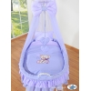 Babywieg op Wielen / Rieten Wieg met Hemeltje -  Purper Bear With Bow