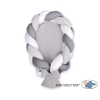 Bedbumper & Babynest Gevlochten 2 in 1 Wit Grijs Antraciet