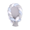 Bedbumper & Babynest Gevlochten 2 in 1 Wit Grijs Blauw