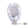 Bedbumper & Babynest Gevlochten 2 in 1 Wit Grijs Blauw
