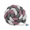 Bedbumper Gevlochten 360cm Ledikant Grijs Pastelviolet Antraciet
