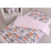 Beddengoed 2 delen 100x135 Mini Roze Grijs Katten