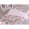 Beddengoed 2 delen 100x135 Mini Roze Grijs Katten
