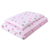 Beddengoed 2 delen 100x135 Mini Roze Grijs Sterren