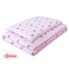 Beddengoed 2 delen 100x135 Mini Roze Grijs Sterren