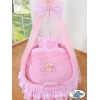 Beddengoed - Hemeltje voor Babymand / Rieten Babybed Roze