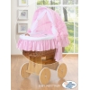 Wiegbekleding met kap voor baby wiegje Roze