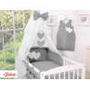 Beddengoed voor Babybed 11 st met Hemel Klamboe - Harten Antraciet