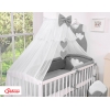 Beddengoed voor Babybed 11 st met Hemel Klamboe - Harten Antraciet
