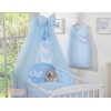 Beddengoed voor Babybed 11 st met Hemel Klamboe - Harten Blauw