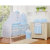 Beddengoed voor Babybed 11 st met Hemel Klamboe - Harten Blauw Snijder