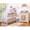Beddengoed voor Babybed 11 st met Hemel Klamboe - Harten Bruin Polkaprikker