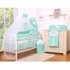 Beddengoed voor Babybed 11 st met Hemel Klamboe - Harten Mint