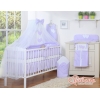 Beddengoed voor Babybed 11 st met Hemel Klamboe - Harten Purper Polkaprikker
