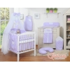 Beddengoed voor Babybed 11 st met Hemel Klamboe - Harten Purper Polkaprikker