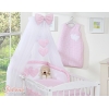 Beddengoed voor Babybed 11 st met Hemel Klamboe - Harten Roze Geruit