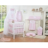 Beddengoed voor Babybed 11 st met Hemel Klamboe - Harten Roze Geruit