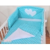 Beddengoed voor Babybed 2 st - Harten Turkoois Polkaprikker