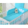 Beddengoed voor Babybed 2 st - Harten Turkoois Polkaprikker