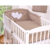 Beddengoed voor Babybed 3 st - Harten Bruin Polkaprikker
