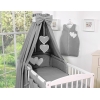 Beddengoed voor Babybed 5 st met Hemeltje - Harten Antraciet