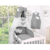 Beddengoed voor Babybed 5 st met Hemeltje - Harten Antraciet
