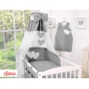 Beddengoed voor Babybed 5 st met Hemeltje - Harten Antraciet
