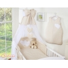 Beddengoed voor Babybed 5 st met Hemeltje - Harten Beige Polkaprikker