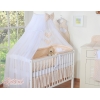 Beddengoed voor Babybed 5 st met Klamboe - Harten Beige Polkaprikker