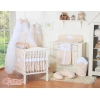 Beddengoed voor Babybed 5 st met Klamboe - Harten Beige Polkaprikker