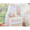 Beddengoed voor Babybed 5 st met Klamboe - Harten Beige Polkaprikker
