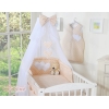 Beddengoed voor Babybed 5 st met Klamboe - Harten Beige Polkaprikker