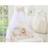 Beddengoed voor Babybed 5 st met Klamboe - Harten Beige Polkaprikker