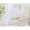 Beddengoed voor Babybed 5 st met Klamboe - Harten Beige Polkaprikker