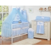 Beddengoed voor Babybed 5 st met Klamboe - Harten Blauw