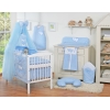 Beddengoed voor Babybed 5 st met Klamboe - Harten Blauw