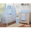 Beddengoed voor Babybed 5 st met Klamboe - Harten Blauw