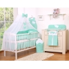 Beddengoed voor Babybed 5 st met Klamboe - Harten Mint