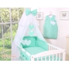 Beddengoed voor Babybed 5 st met Klamboe - Harten Mint