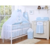 Beddengoed voor Babybed 7 st met Hemel Klamboe - Harten Blauw Bloemenweide Bloemen