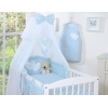 Beddengoed voor Babybed 7 st met Hemel Klamboe - Harten Blauw Bloemenweide Bloemen
