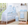 Beddengoed voor Babybed 7 st met Hemel Klamboe - Harten Blauw Bloemenweide Bloemen