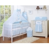 Beddengoed voor Babybed 7 st met Hemel Klamboe - Harten Blauw Bloemenweide Bloemen