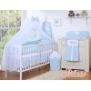 Beddengoed voor Babybed 7 st met Hemel Klamboe - Harten Blauw Bloemenweide Bloemen