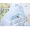 Beddengoed voor Babybed 7 st met Hemel Klamboe - Harten Blauw Bloemenweide Bloemen