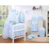 Beddengoed voor Babybed 7 st met Hemel Klamboe - Harten Blauw Bloemenweide Bloemen