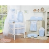 Beddengoed voor Babybed 7 st met Hemel Klamboe - Harten Blauw Geruit