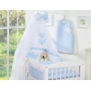 Beddengoed voor Babybed 7 st met Hemel Klamboe - Harten Blauw Geruit