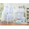 Beddengoed voor Babybed 7 st met Hemel Klamboe - Harten Blauw Geruit