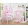 Beddengoed voor Babybed 7 st met Hemel Klamboe - Harten Roze